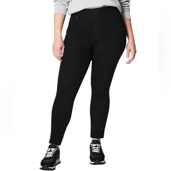 Spanx Original EveryWear Pull On Ankle Skinny Jeans Size XL Black Casual Neutral - Picture 11 of 11